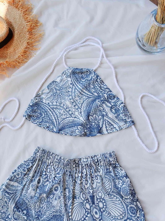 Luxury Blue Summer Triangle Top