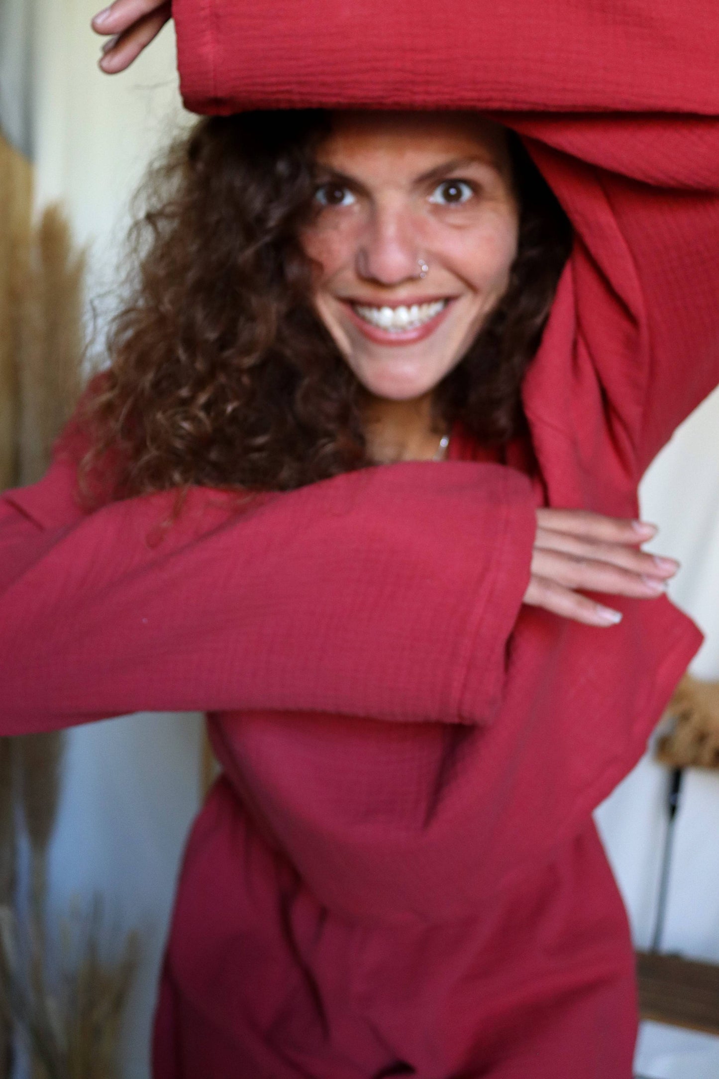 Organic Cotton Dark Red Spring Top