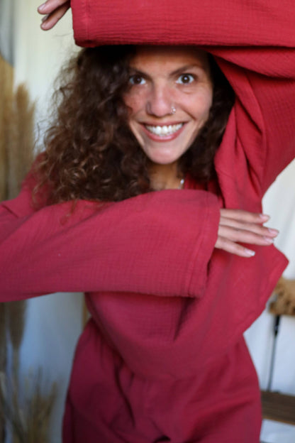 Organic Cotton Dark Red Spring Top