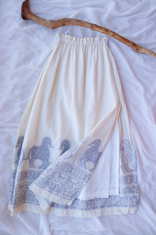 Ancient Echoes Cotton Summer Maxi Skirt