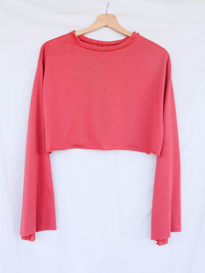 Long Sleeve Crop Top - Dark Orange