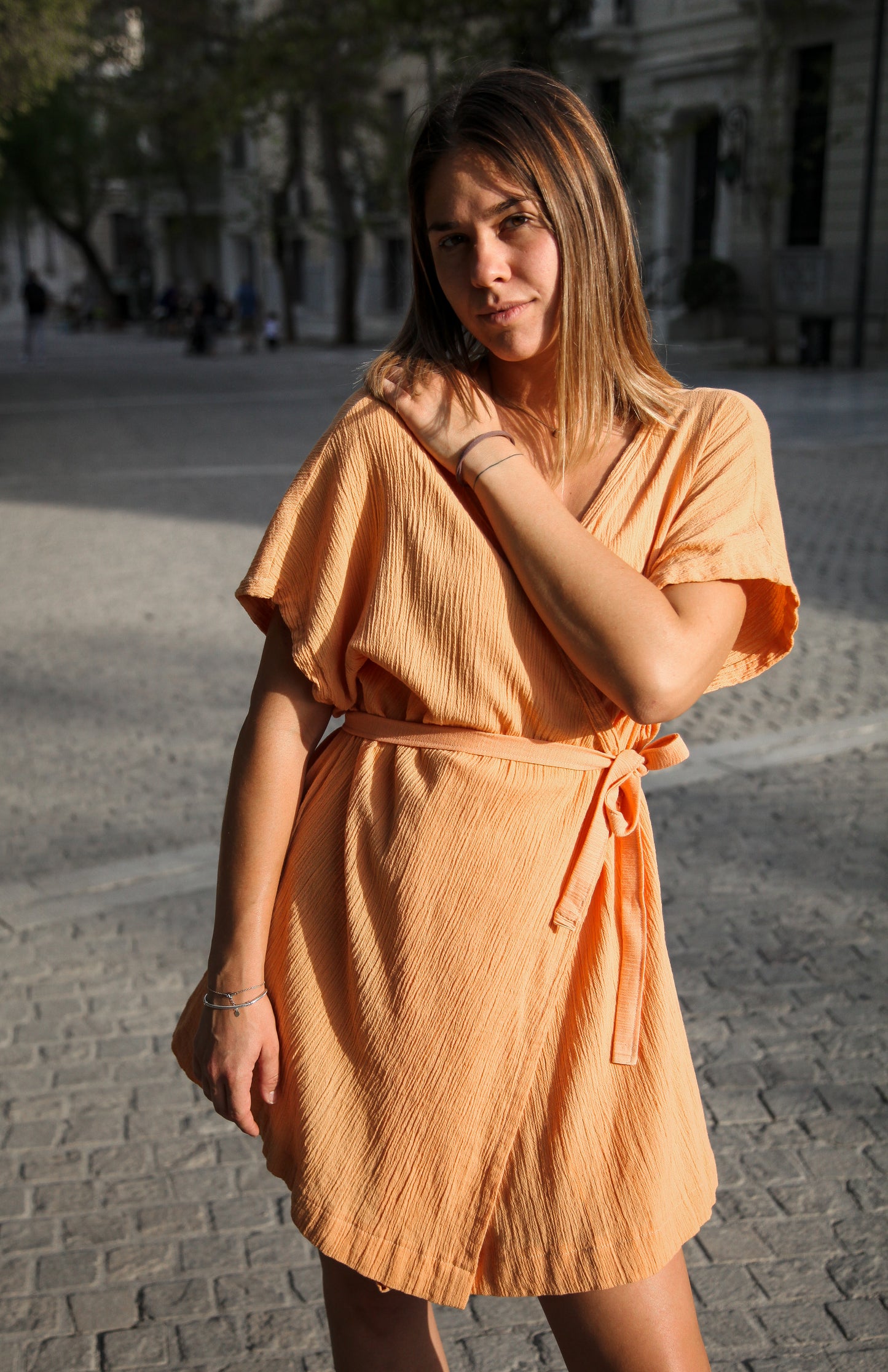 The Peach Wrap Dress