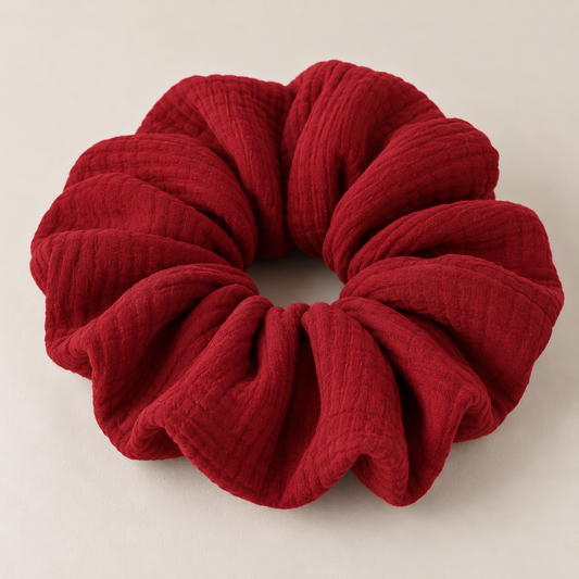Crimson Organic Cotton Scrunchie