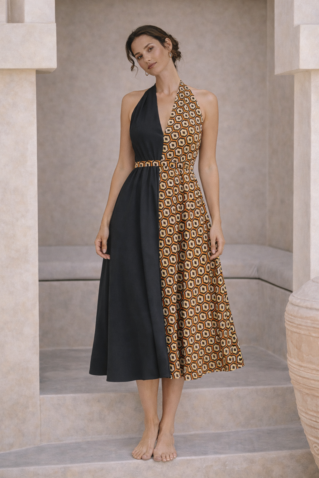 Desert Noir Eclipse Midi Dress