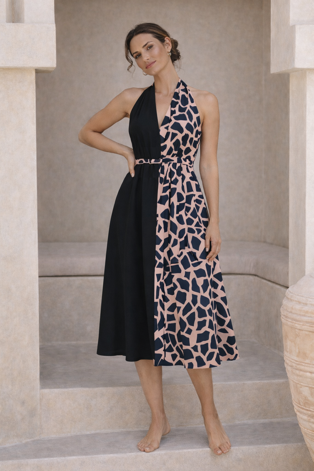 Pieces of the Earth Eclipse Midi Dress - Salmon