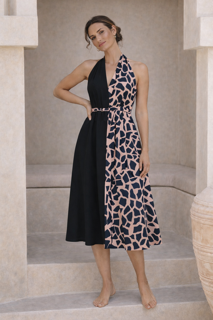 Pieces of the Earth Eclipse Midi Dress - Salmon