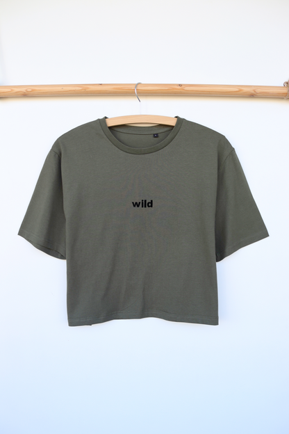 Wild Crop Tee - Dark Olive