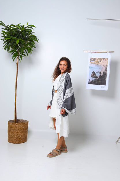 Boho Grey Elegance - The Summer Shawl