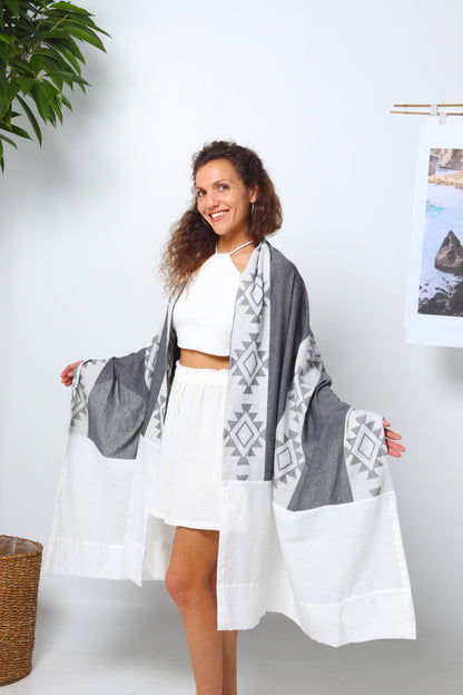 Boho Grey Elegance - The Summer Shawl