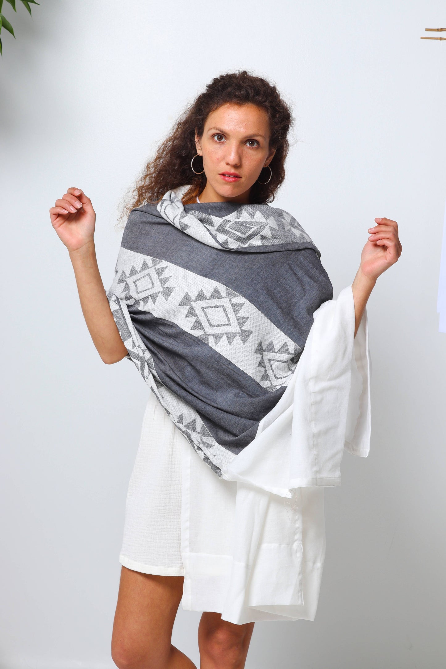 Boho Grey Elegance - The Summer Shawl