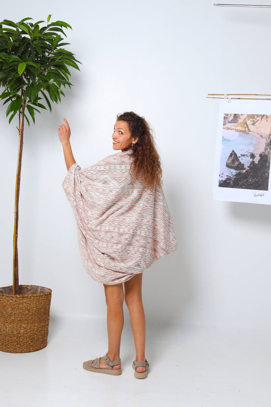 The Tribal Orange Kimono Summer Jacket