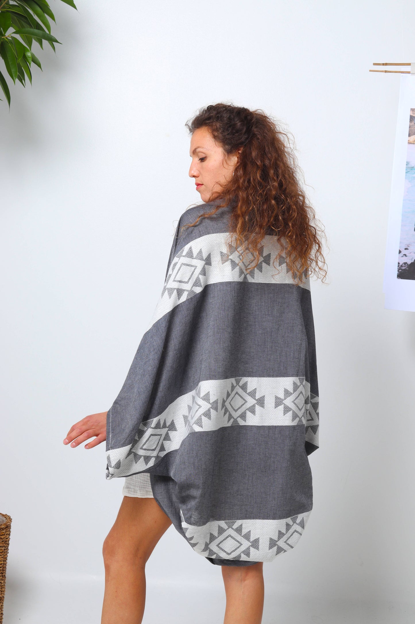 Boho Grey Elegance - The Kimono Jacket