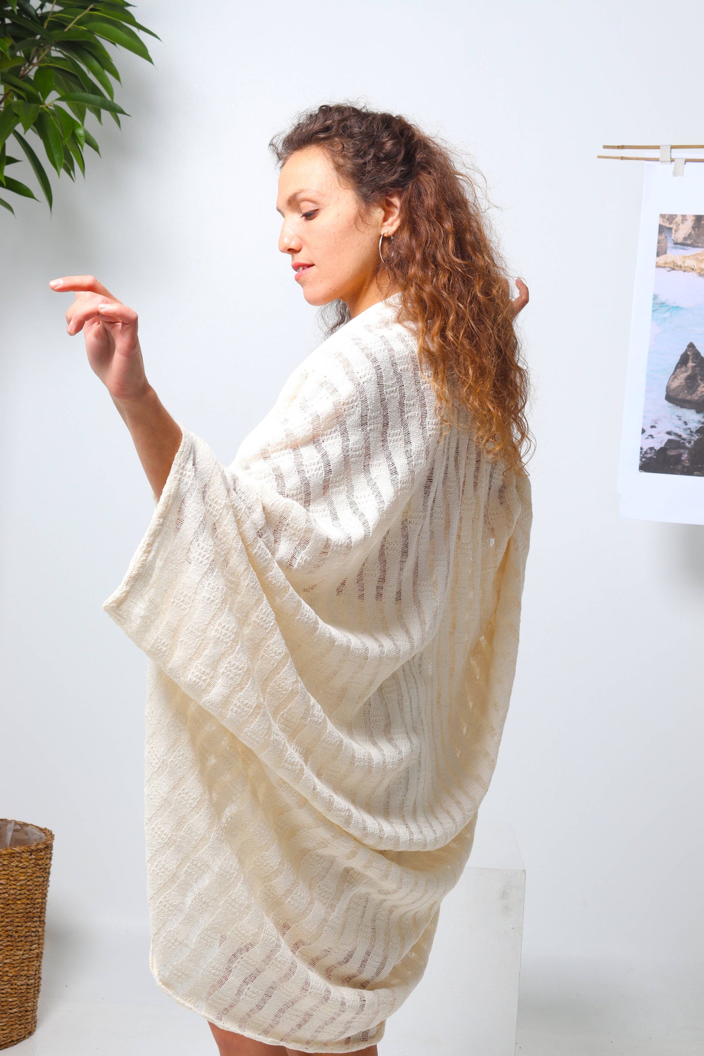 Natural Beige Summer Kimono Jacket