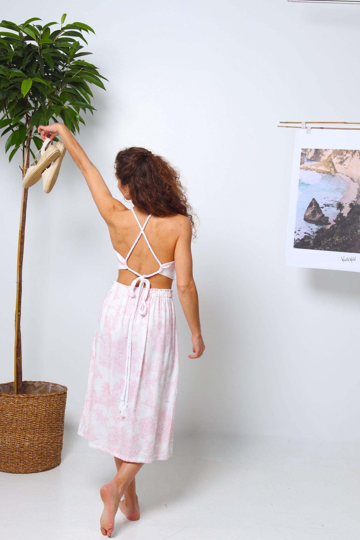 Pink Jungle Deadstock Viscose Skirt – Free-Spirited Jungle Summer Skirt
