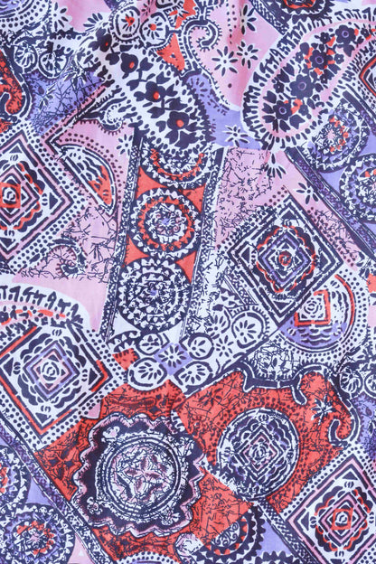 Vibrant Print Deadstock Viscose Summer Skirt