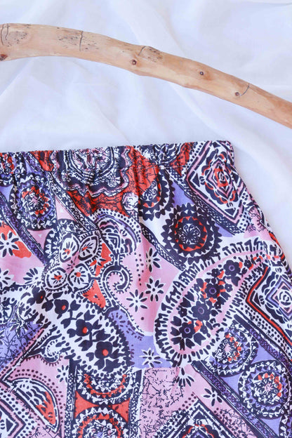 Vibrant Print Deadstock Viscose Summer Skirt