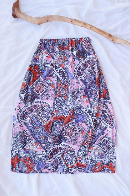 Vibrant Print Deadstock Viscose Summer Skirt