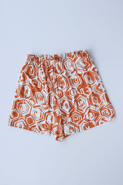 Dark Orange Hues Shorts – Vibrant Abstract Summer Shorts