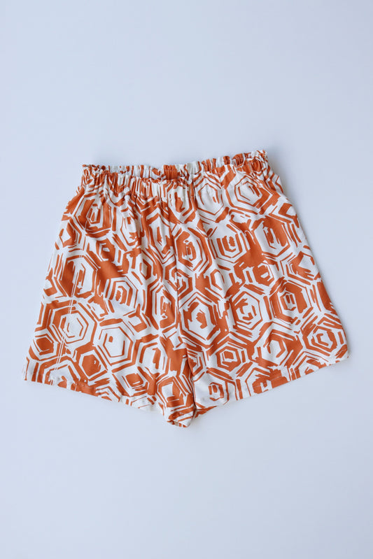 Dark Orange Hues Shorts – Vibrant Abstract Summer Shorts