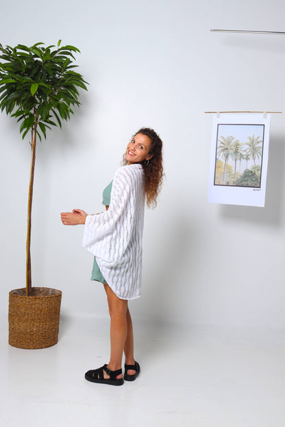 White Summer Kimono Jacket