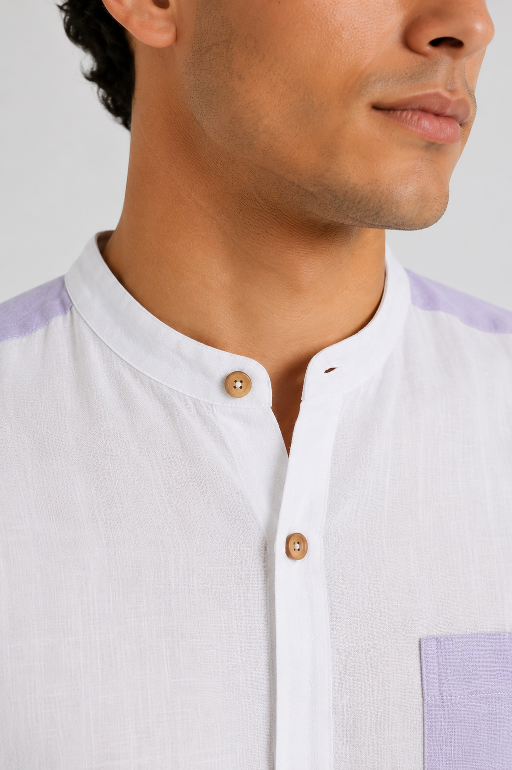 Orion Linen Shirt - Mist Lavender