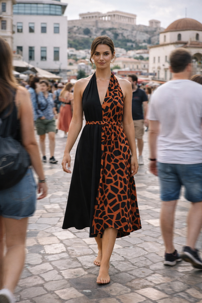 Pieces of the Earth Eclipse Midi Dress - Red