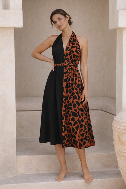 Pieces of the Earth Eclipse Midi Dress - Red