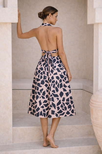 Pieces of the Earth Rhea Dress- Salmon