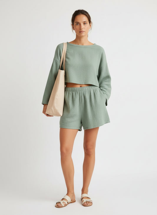 Dark Mint Terra Crop