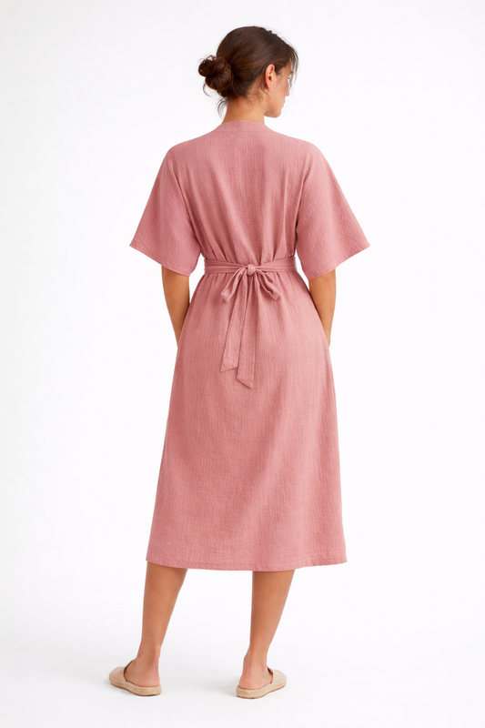 Dusty Pink Terra Wrap Dress
