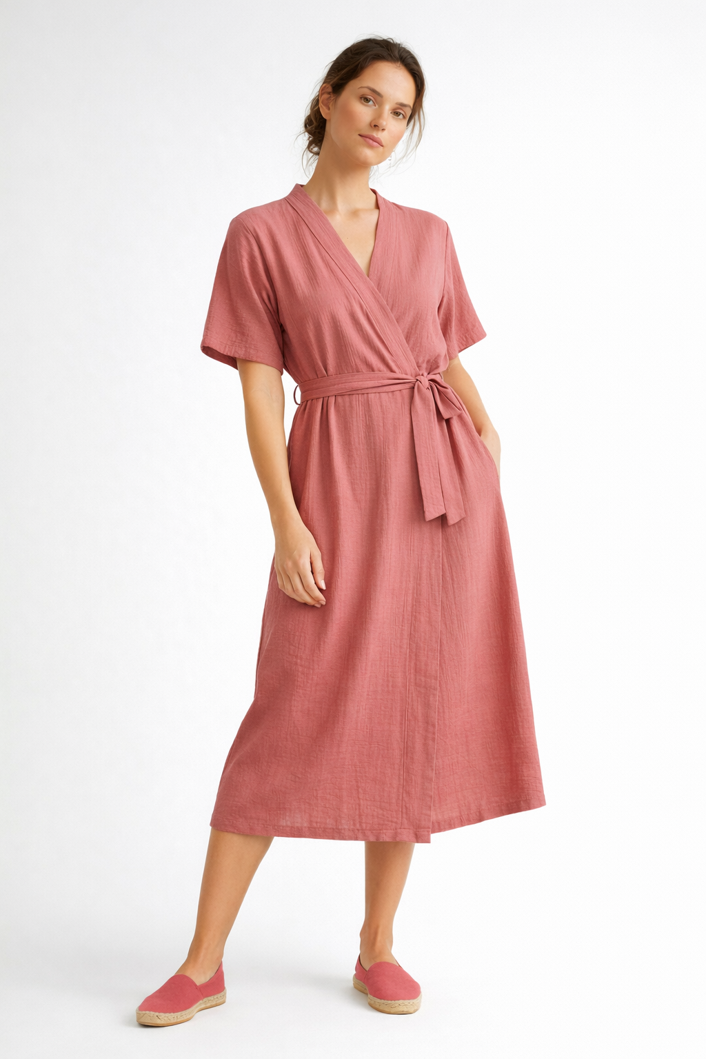 Dusty Pink Terra Wrap Dress