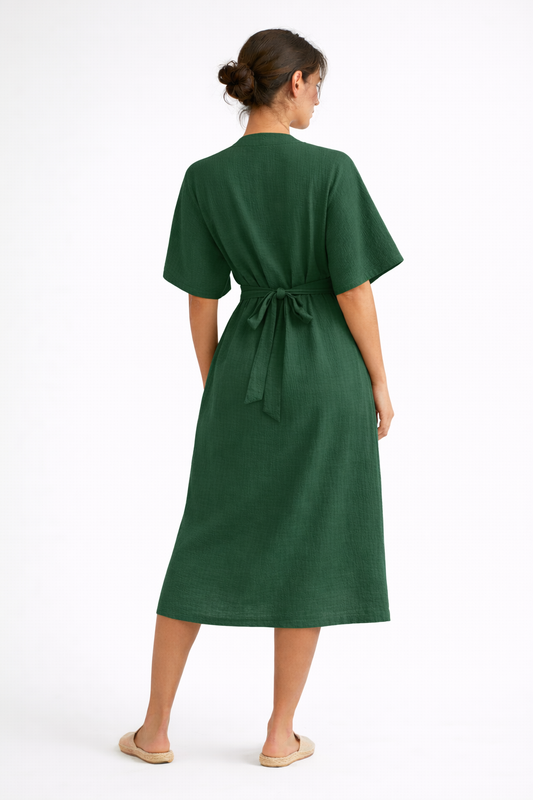 Forest Green Terra Wrap Dress