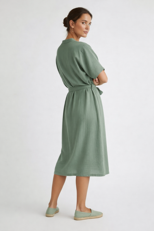 Dark Mint Terra Wrap Dress