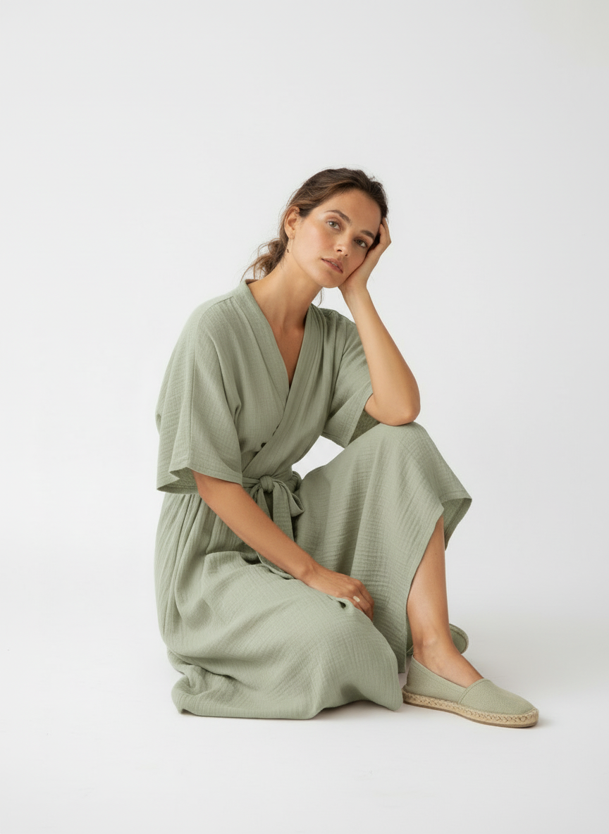 Dark Mint Terra Wrap Dress