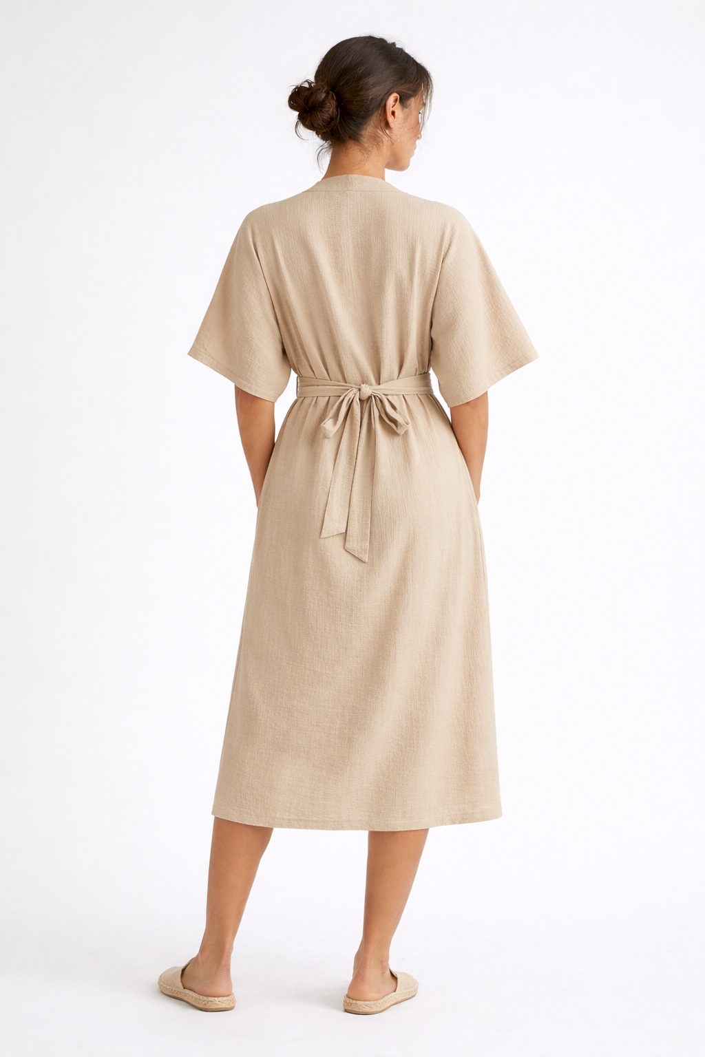 Sandy Beige Terra Wrap Dress