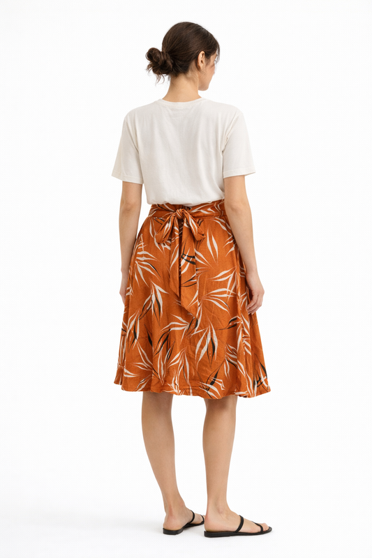 Terracotta Leaves Kora Skirt