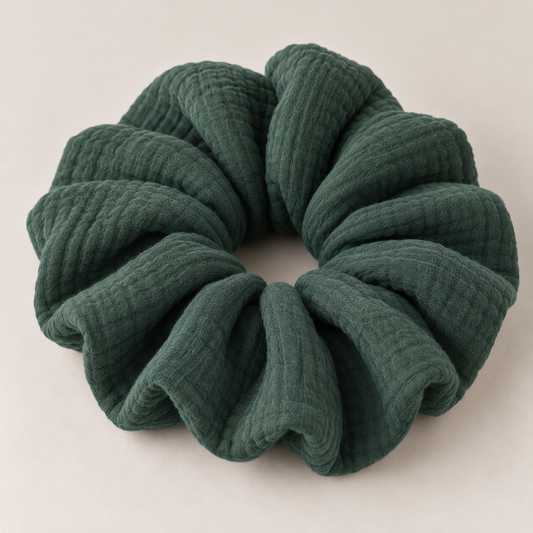 Forest Green Organic Cotton Scrunchie
