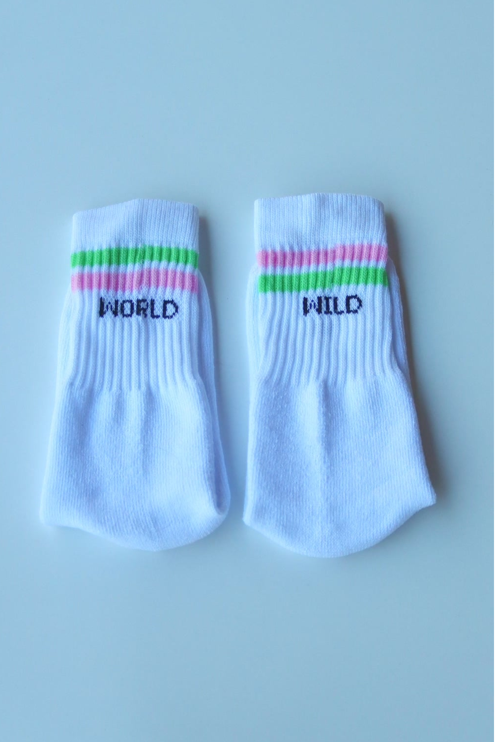 Mint & Pink “WorldWild” Striped Athletic Cotton Socks