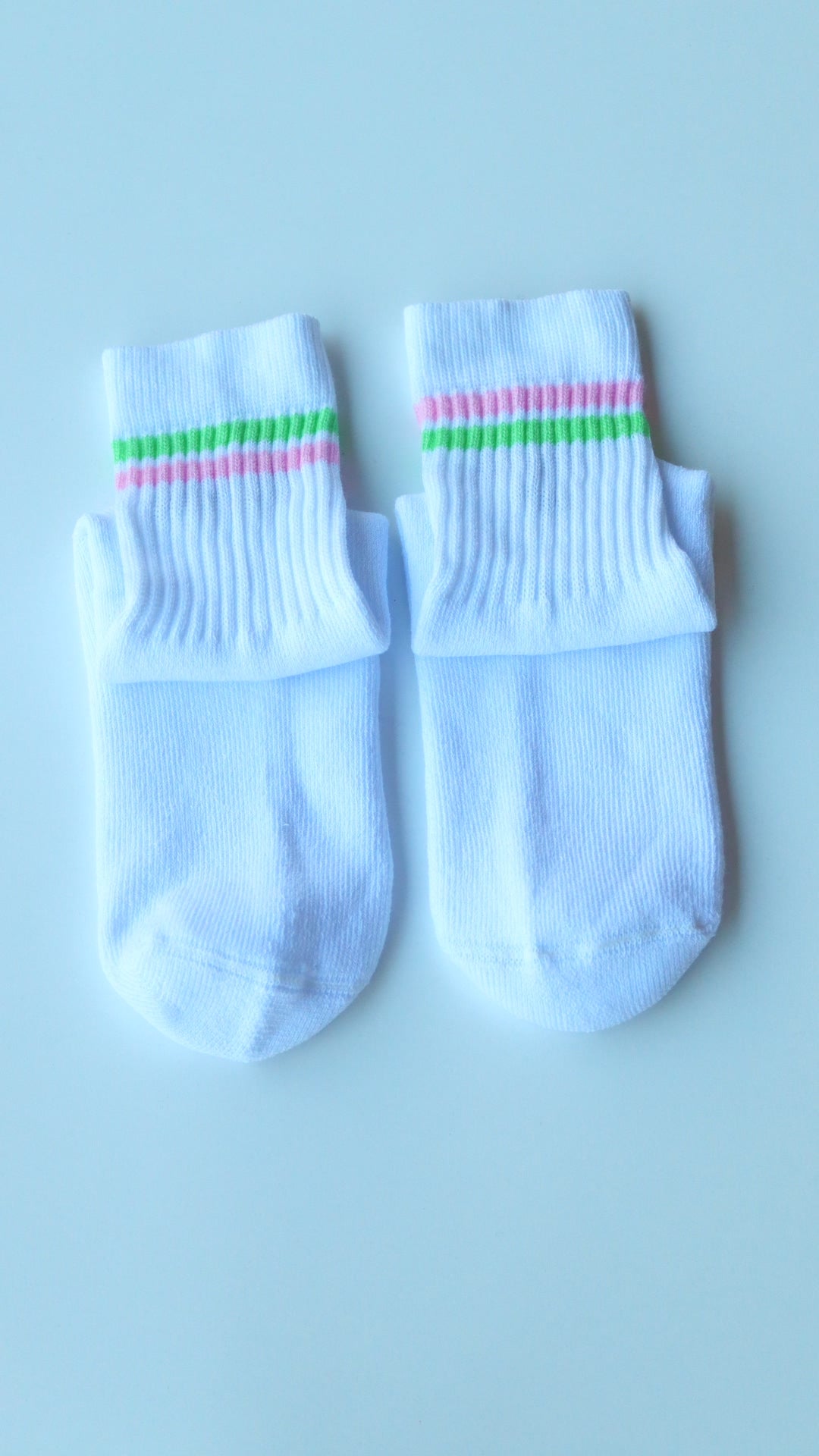 Mint & Pink “WorldWild” Striped Athletic Cotton Socks