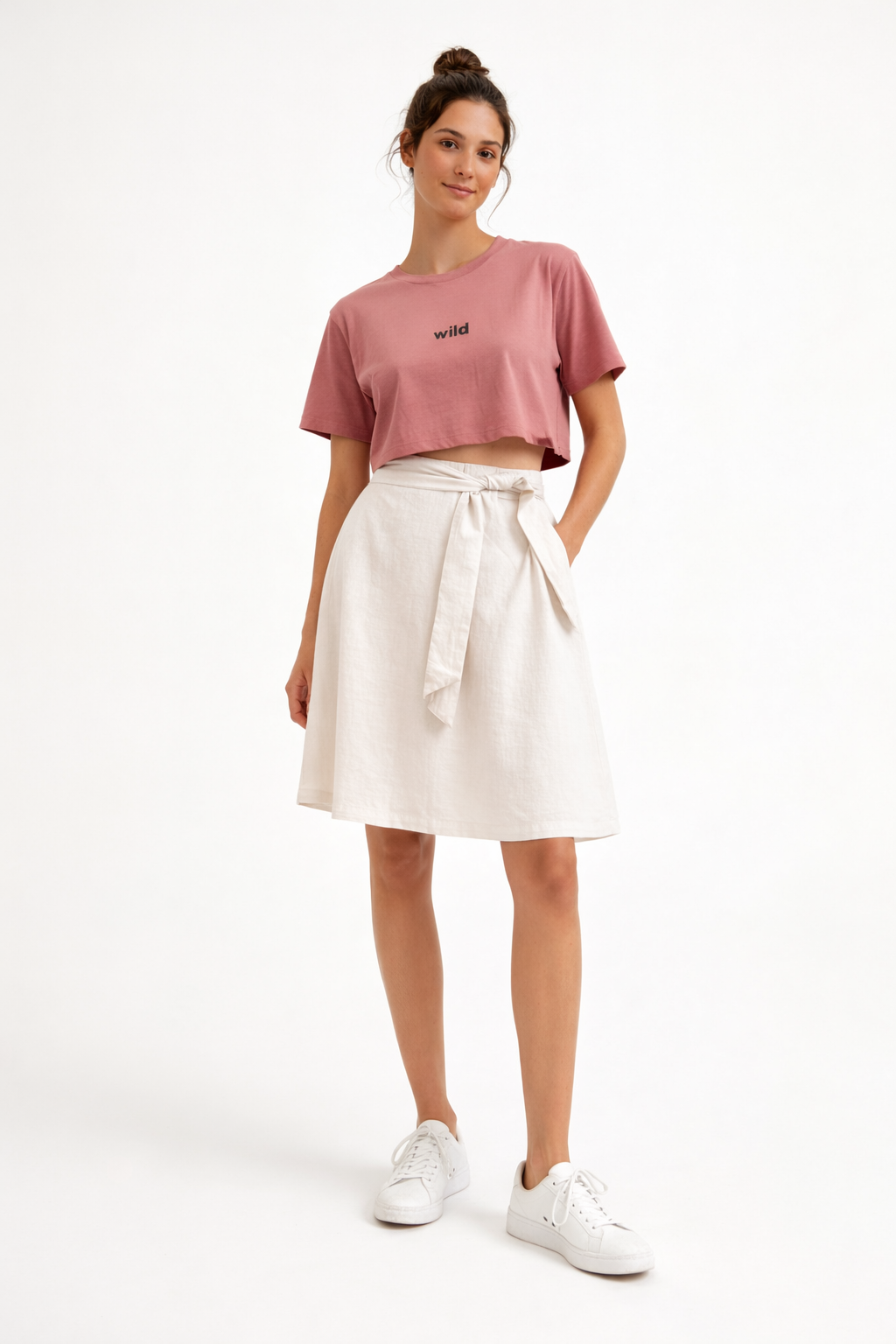 Wild Crop Tee - Dusty Pink