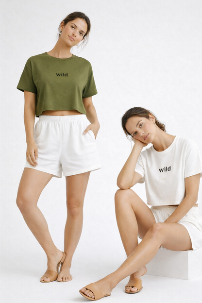 Wild Crop Tee - Retro White
