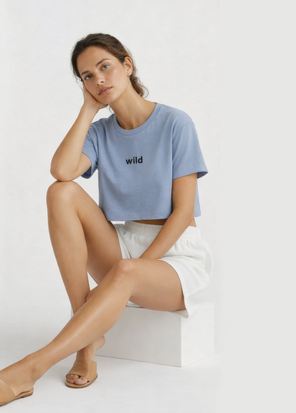 Wild Crop Tee - Sea Blue